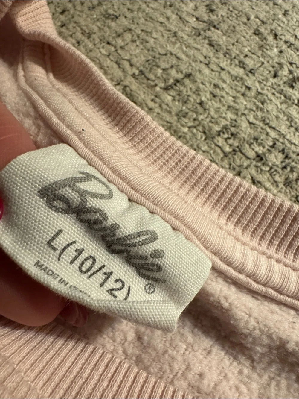 Barbie Light Pink Crewneck Sweatshirt with Pink Logo
